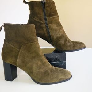 Pancaldi Olive Green Suede Bootie Size 38